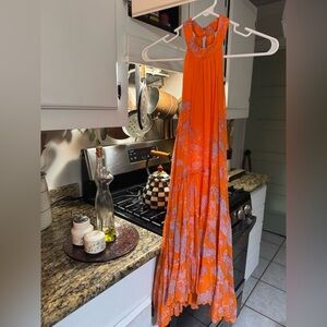 Nwt HEMANT & NANDITA Orange Viscose Dress